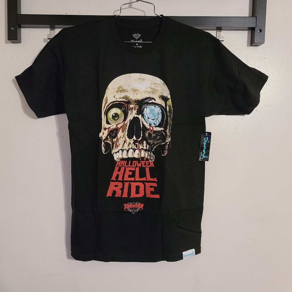 Diamond Supply Co X Thrasher Halloween Hellride T-Shirt Sz.M